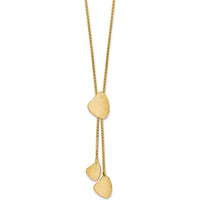 14K Yellow Gold Satin Drop Y-Necklace with Diamond-Cut Chain - 17" Length plus 2" Extender by 0
