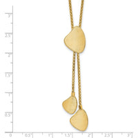 14K Yellow Gold Satin Drop Y-Necklace with Diamond-Cut Chain - 17" Length plus 2" Extender by 0
