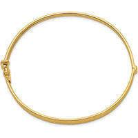 14K Yellow Gold Satin Finish 8.00mm Graduated Hinged Oval Bangle Bracelet by Oro Pregiato