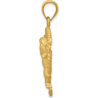 14K Yellow Gold Satin Finish Angel Pendant with Diamond-Cut Detail by Oro Pregiato