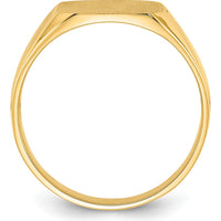 14K Yellow Gold Satin Finish Closed Back Men's Signet Ring - 13x12mm by 0
