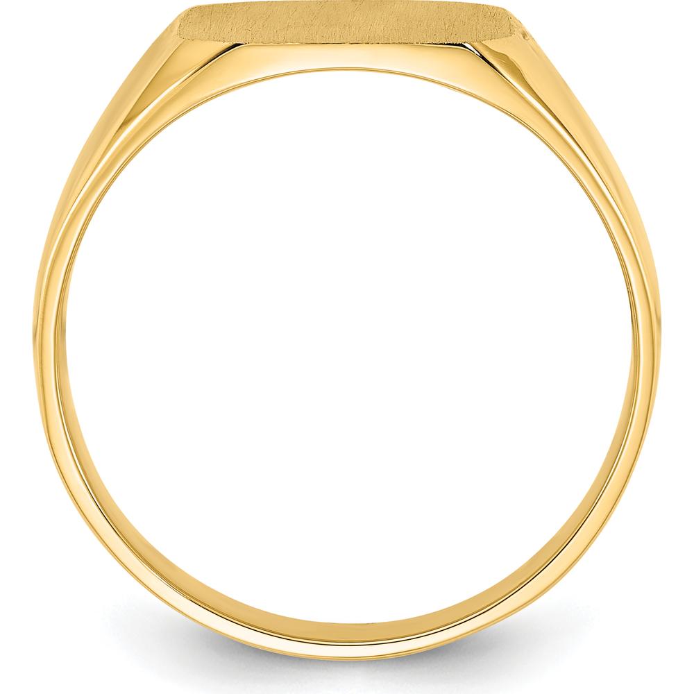 14K Yellow Gold Satin Finish Closed Back Men's Signet Ring - 13x12mm by 0