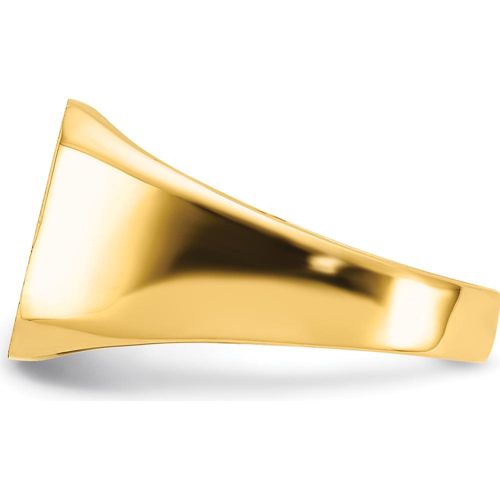 14K Yellow Gold Satin Finish Closed Back Men's Signet Ring - 13x12mm by 0