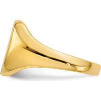 14K Yellow Gold Satin-Finish Closed Back Signet Ring - 10.0x10.0mm by 0