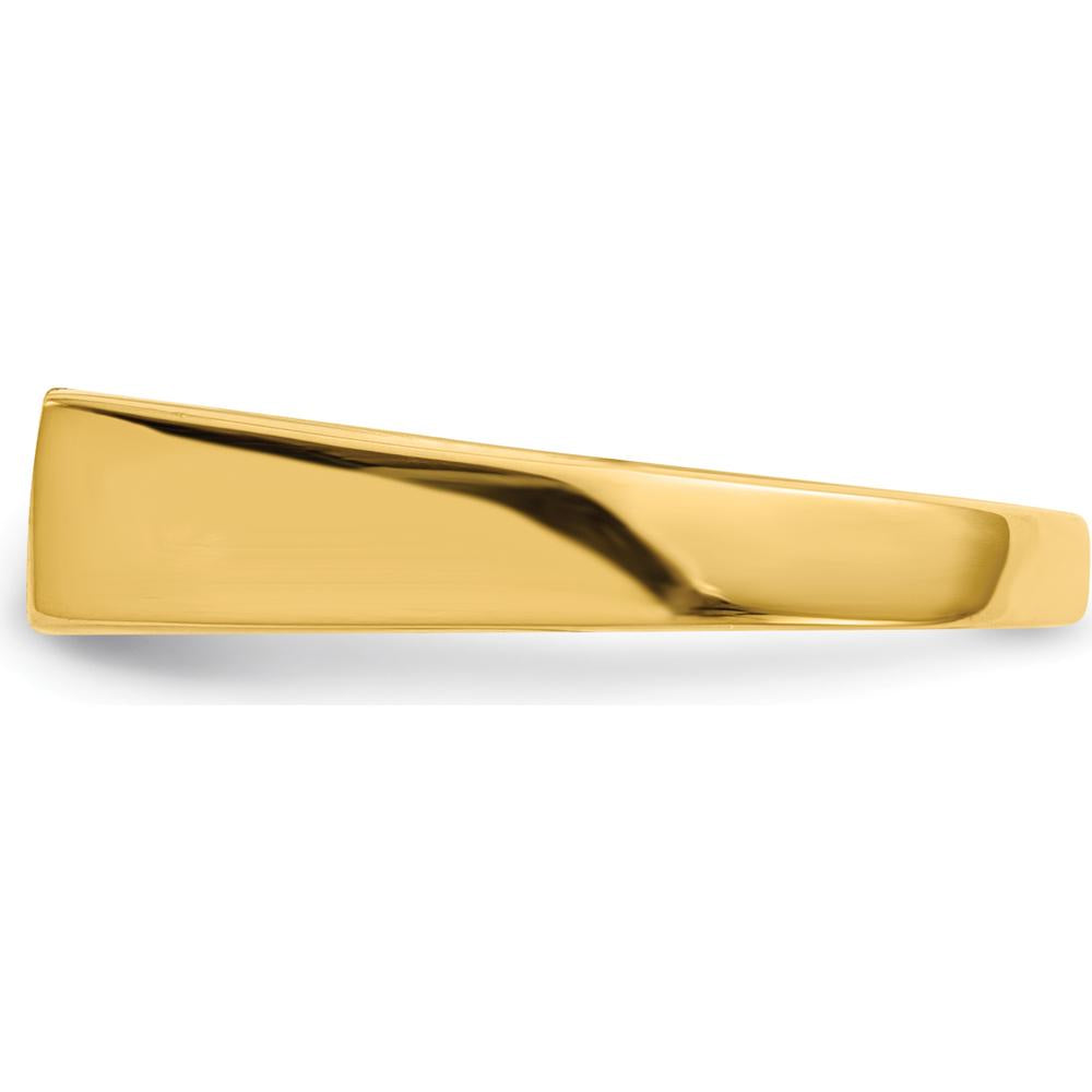 14K Yellow Gold Satin Finish Engravable Signet Ring with Closed Back Design by 0