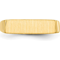 14K Yellow Gold Satin Finish Engravable Signet Ring with Closed Back Design by 0