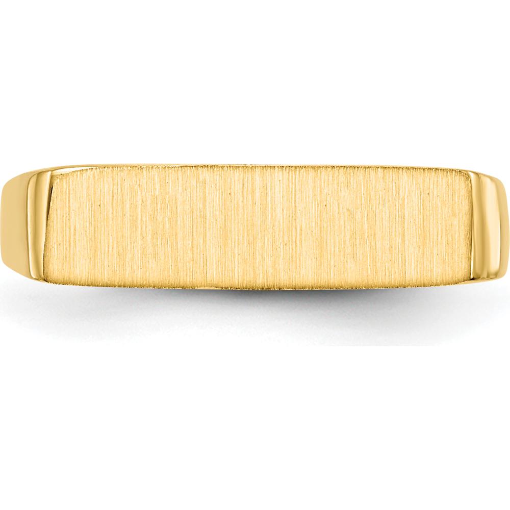 14K Yellow Gold Satin Finish Engravable Signet Ring with Closed Back Design by 0