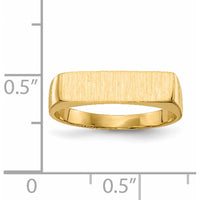 14K Yellow Gold Satin Finish Engravable Signet Ring with Closed Back Design by 0