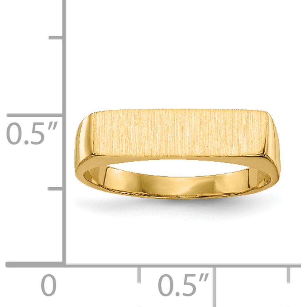 14K Yellow Gold Satin Finish Engravable Signet Ring with Closed Back Design by 0