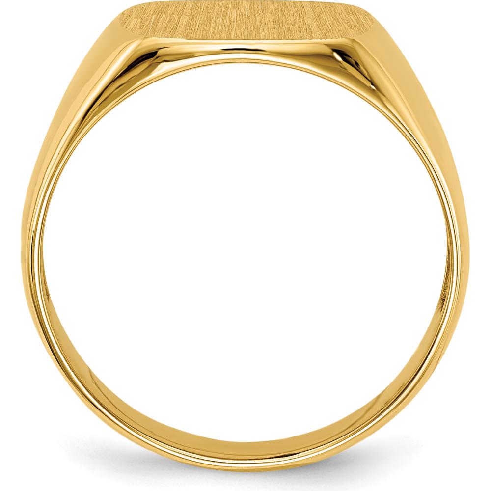14K Yellow Gold Satin Finish Men's Signet Ring - 12.5mm x 12.5mm by 0