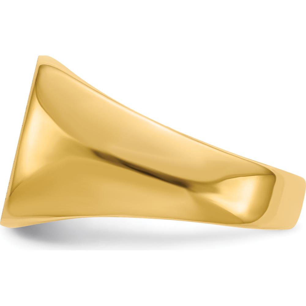 14K Yellow Gold Satin Finish Men's Signet Ring - 12.5mm x 12.5mm by 0