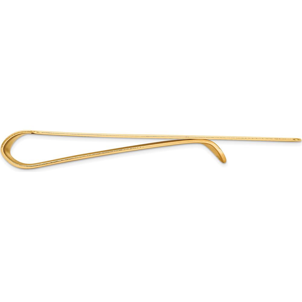 14K Yellow Gold Satin Finish Money Clip - Engravable, 52mm Length by Oro Pregiato