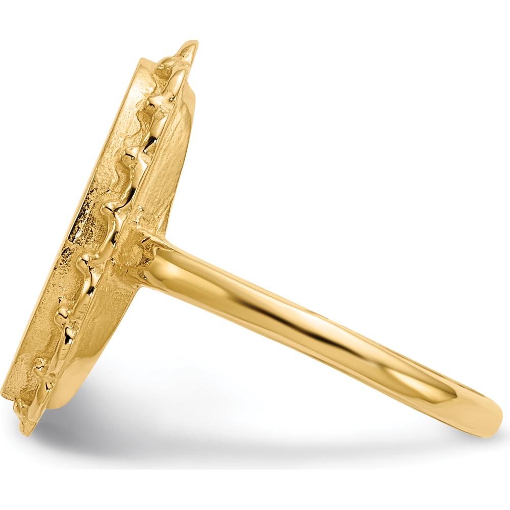 14K Yellow Gold Satin Finish Open Back Signet Ring - Engravable by 0