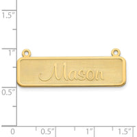 14K Yellow Gold Satin Finish Personalized Name Plate Pendant - Customizable Engraving by Oro Pregiato