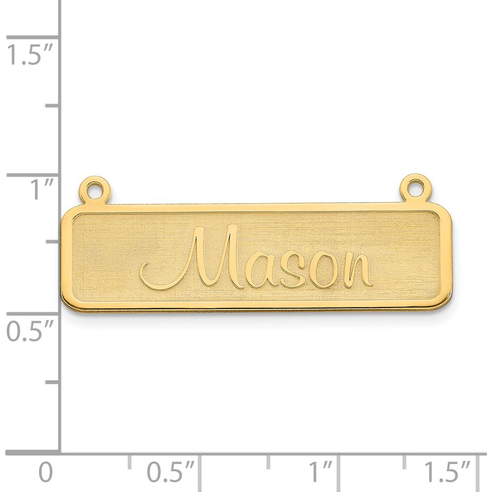 14K Yellow Gold Satin Finish Personalized Name Plate Pendant - Customizable Engraving by Oro Pregiato