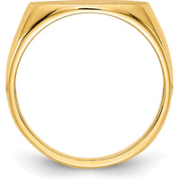 14K Yellow Gold Satin Finish Signet Ring - 13.5x8.0mm by 0