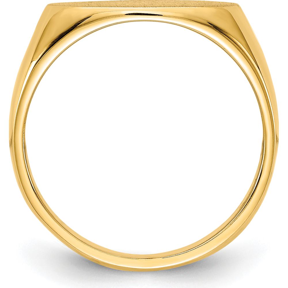 14K Yellow Gold Satin Finish Signet Ring - 13.5x8.0mm by 0