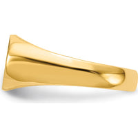 14K Yellow Gold Satin Finish Signet Ring - 13.5x8.0mm by 0