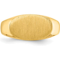 14K Yellow Gold Satin Finish Signet Ring - 13.5x8.0mm by 0