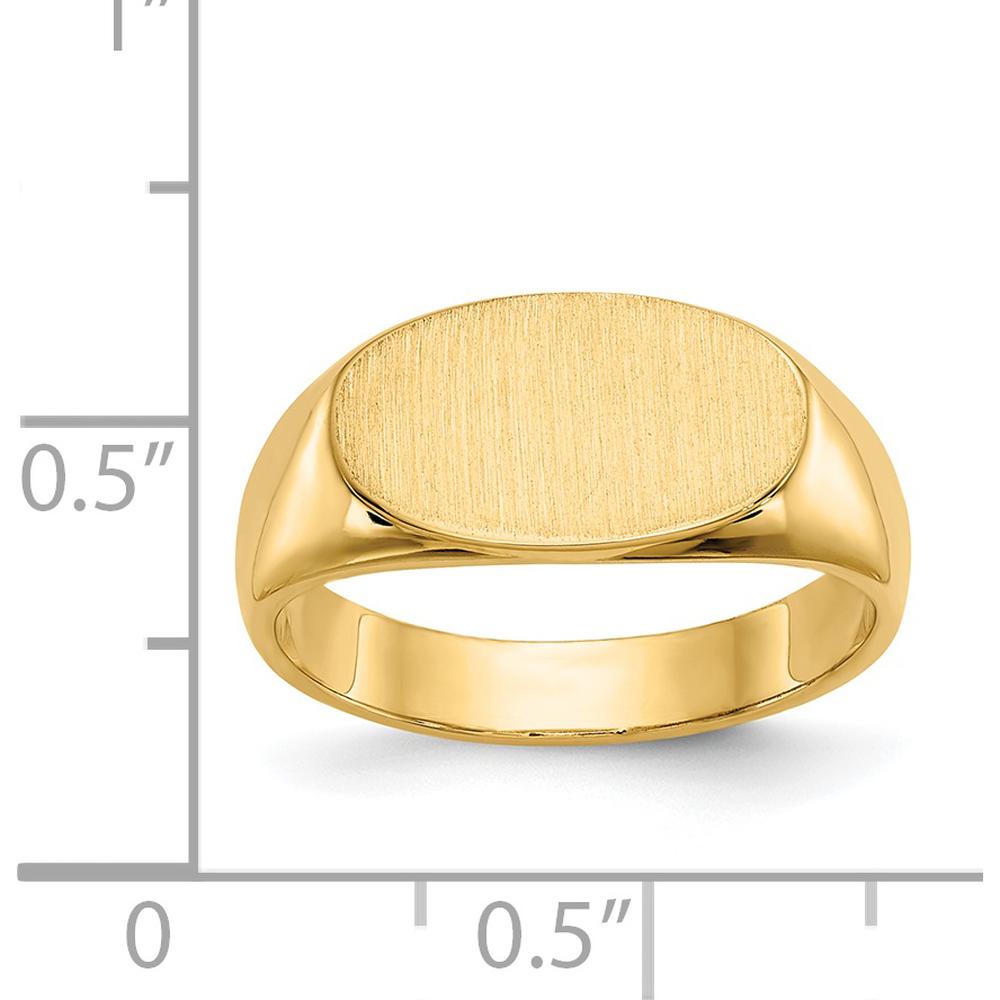 14K Yellow Gold Satin Finish Signet Ring - 13.5x8.0mm by 0