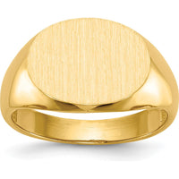 14K Yellow Gold Satin Finish Signet Ring - 16.0x12.0mm Open Back Design by 0