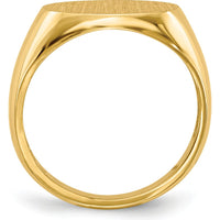 14K Yellow Gold Satin Finish Signet Ring - 16.0x12.0mm Open Back Design by 0