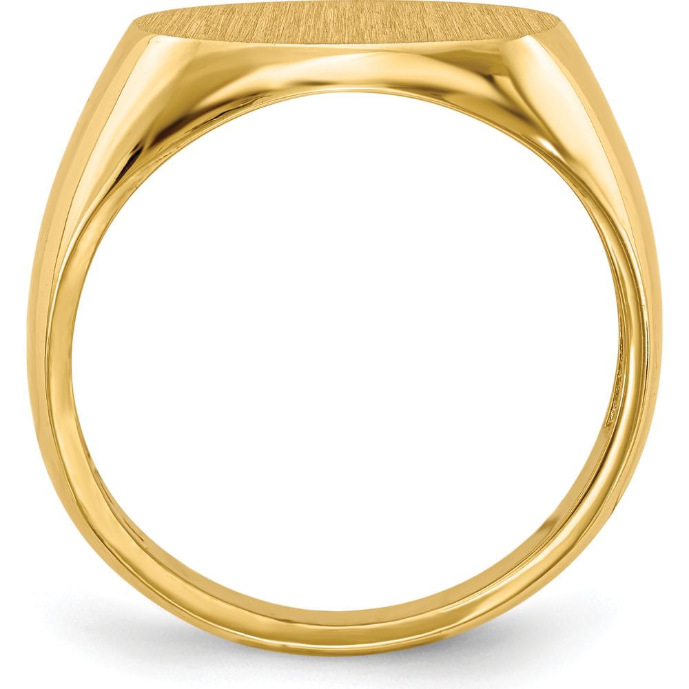14K Yellow Gold Satin Finish Signet Ring - 16.0x12.0mm Open Back Design by 0