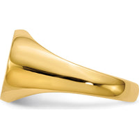 14K Yellow Gold Satin Finish Signet Ring - 16.0x12.0mm Open Back Design by 0