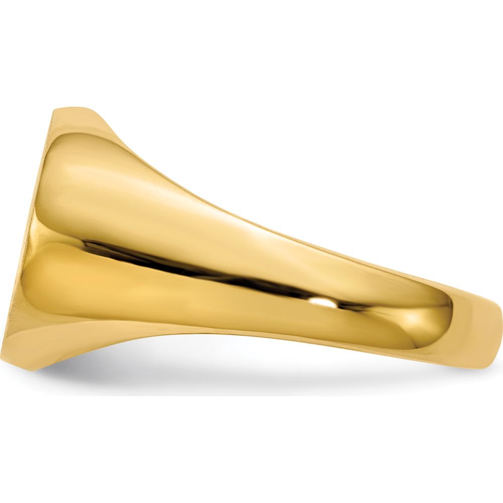 14K Yellow Gold Satin Finish Signet Ring - 16.0x12.0mm Open Back Design by 0