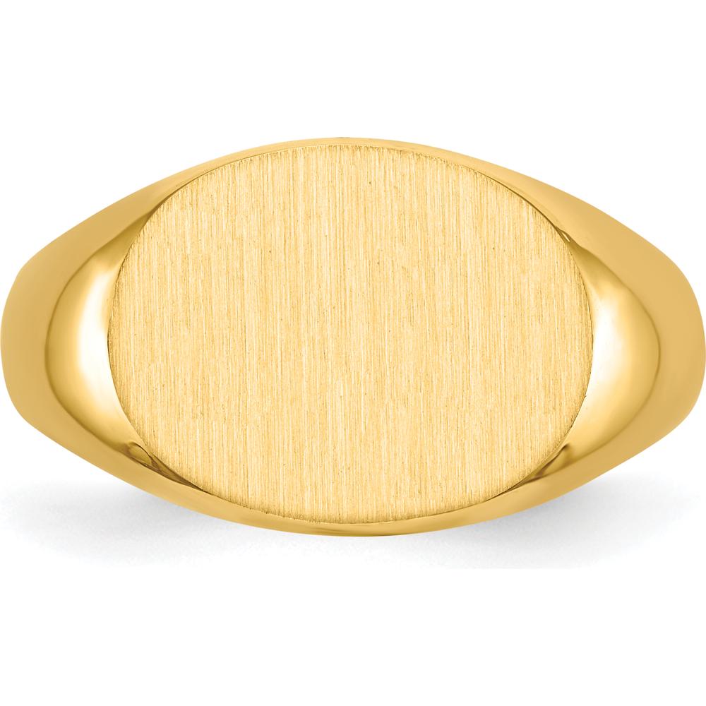 14K Yellow Gold Satin Finish Signet Ring - 16.0x12.0mm Open Back Design by 0