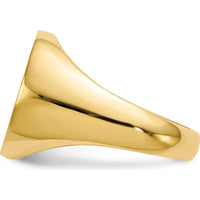 14K Yellow Gold Satin Finish Signet Ring - Custom Engravable - 15mm Top by 0