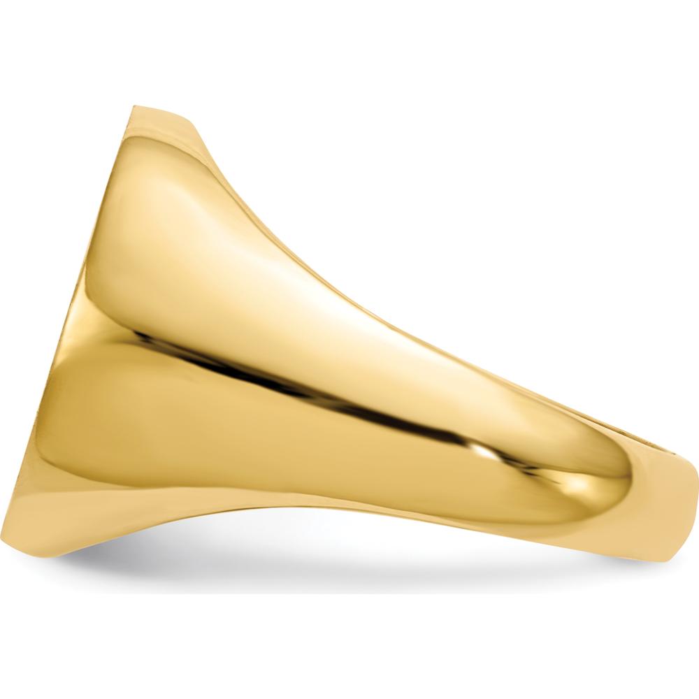 14K Yellow Gold Satin Finish Signet Ring - Custom Engravable - 15mm Top by 0
