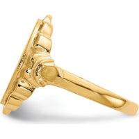 14K Yellow Gold Satin Finish Signet Ring - Engravable, 10.5x14.0mm Top by 0
