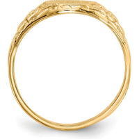14K Yellow Gold Satin Finish Signet Ring - Engravable 8.0x10.0mm Face by 0