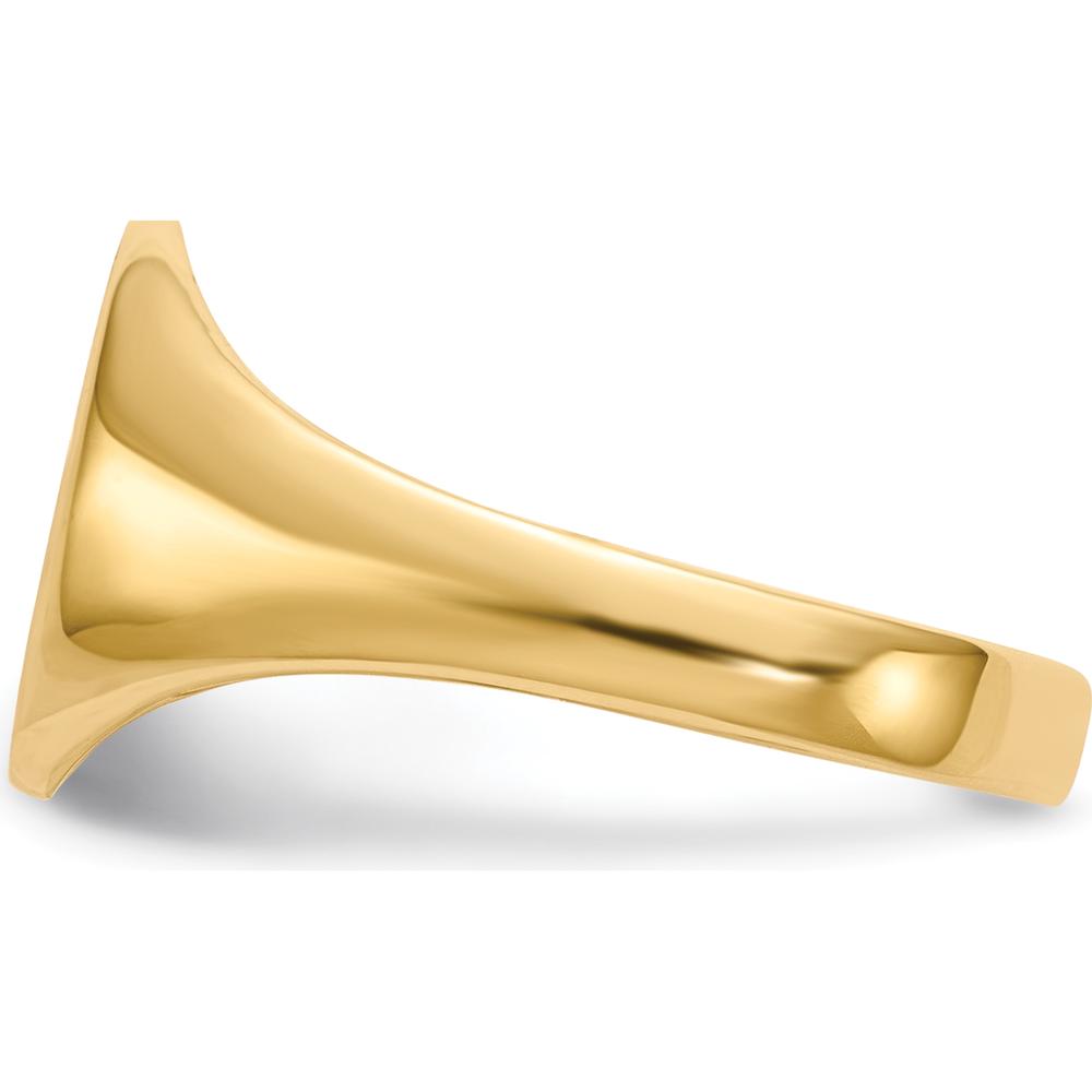 14K Yellow Gold Satin Finish Signet Ring with Closed Back Profile - 9.5x10.0mm by 0