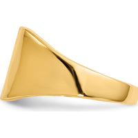14K Yellow Gold Satin Finish Signet Ring with Tapered Band - Sizeable & Engravable by Oro Pregiato