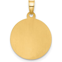 14K Yellow Gold Satin Finish St. Christopher Medal Pendant with White Rhodium Accents by Oro Pregiato