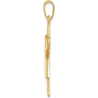 14K Yellow Gold Satin Girl Love Charm - Engravable Pendant by Oro Pregiato