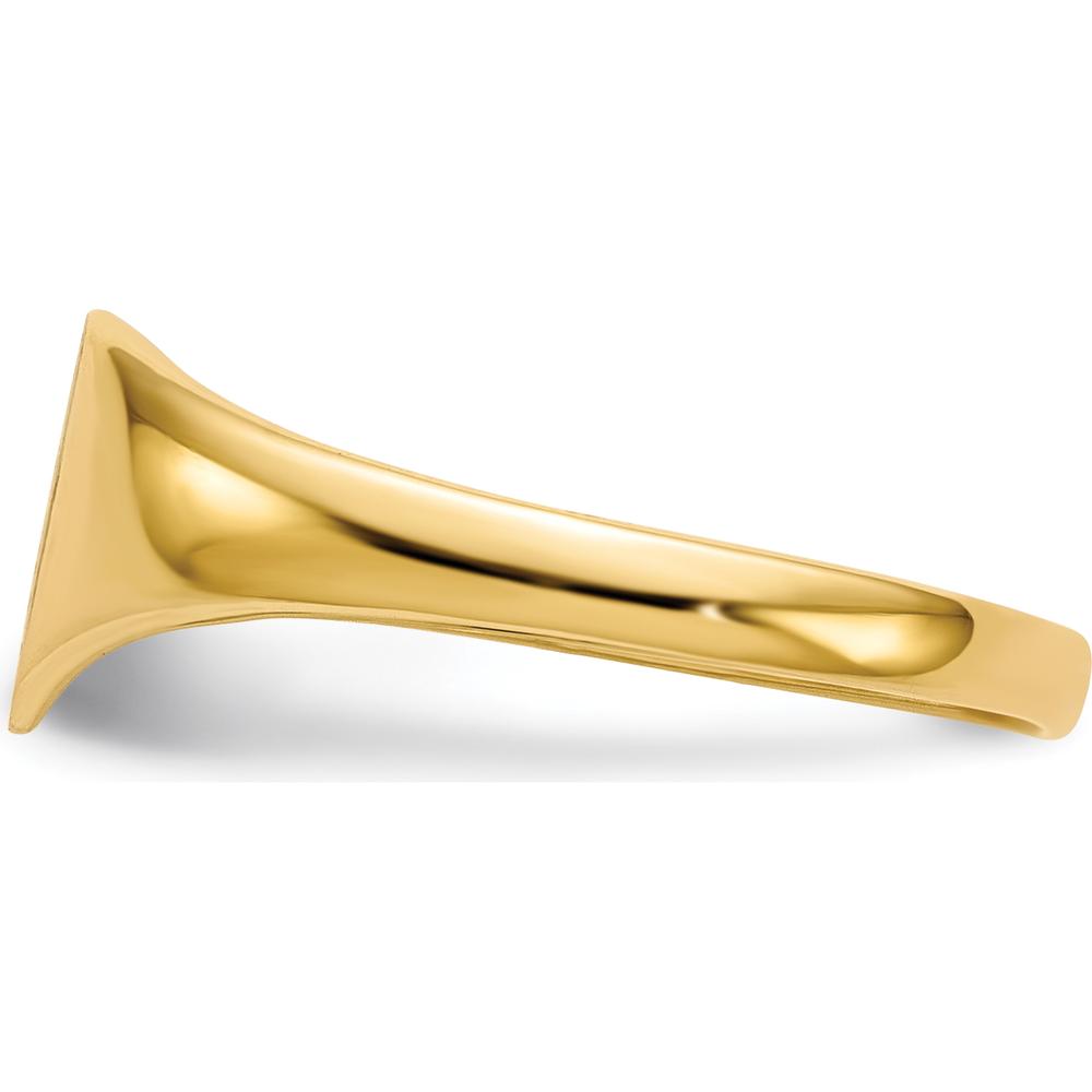 14K Yellow Gold Satin Heart Signet Ring with Polished Tapered Band - 8.5x7.5mm by 0