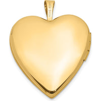 14K Yellow Gold Satin "I Love You" Heart Locket with Round Diamond - 0.01 Carat Total Diamond Weight by Monteluci Fine Jewelry