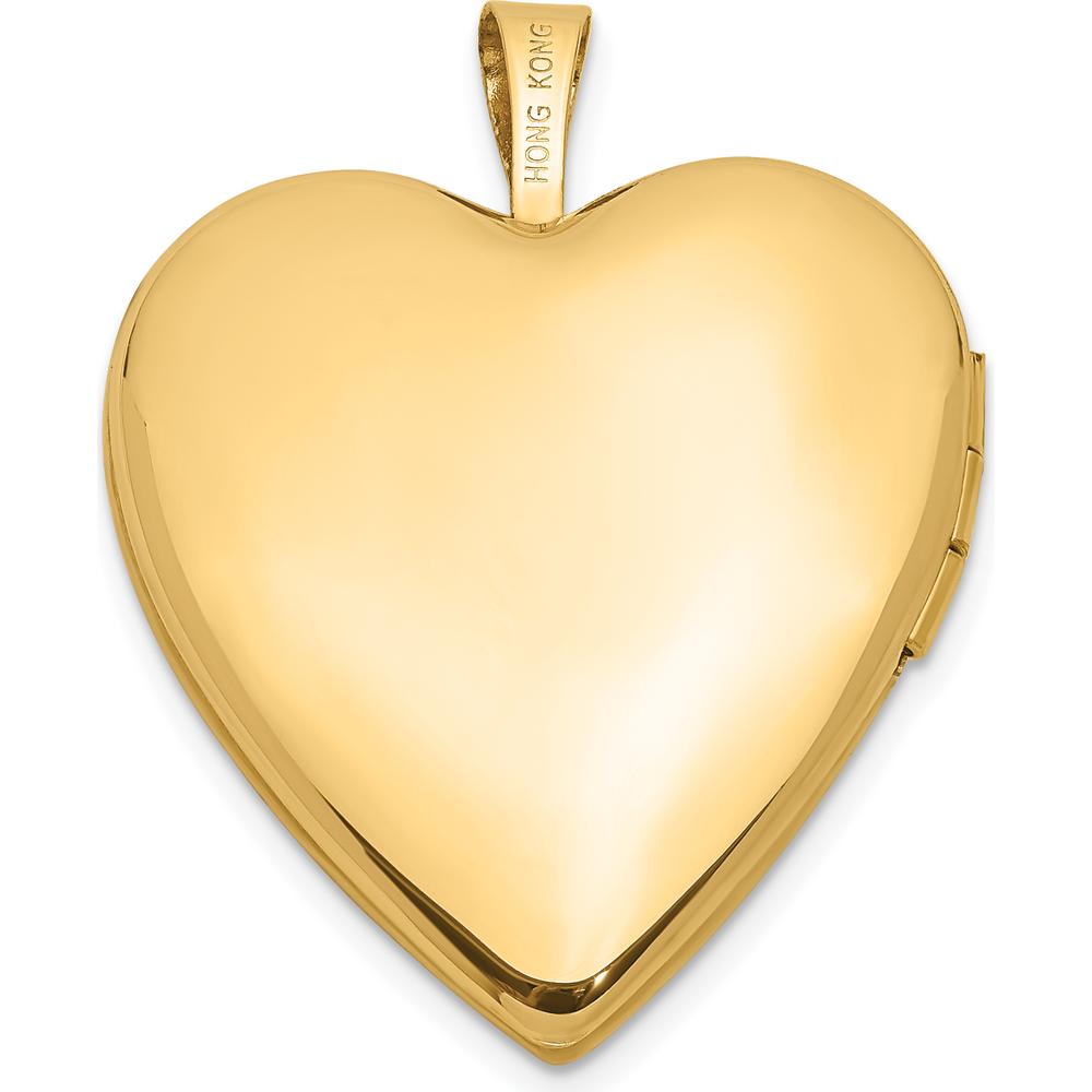14K Yellow Gold Satin "I Love You" Heart Locket with Round Diamond - 0.01 Carat Total Diamond Weight by Monteluci Fine Jewelry