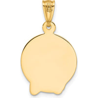 14K Yellow Gold Satin Jesus Medal Pendant with Diamond-Cut Texture by Oro Pregiato