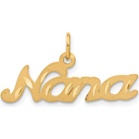 14K Yellow Gold Satin Nana Charm Pendant by Oro Pregiato