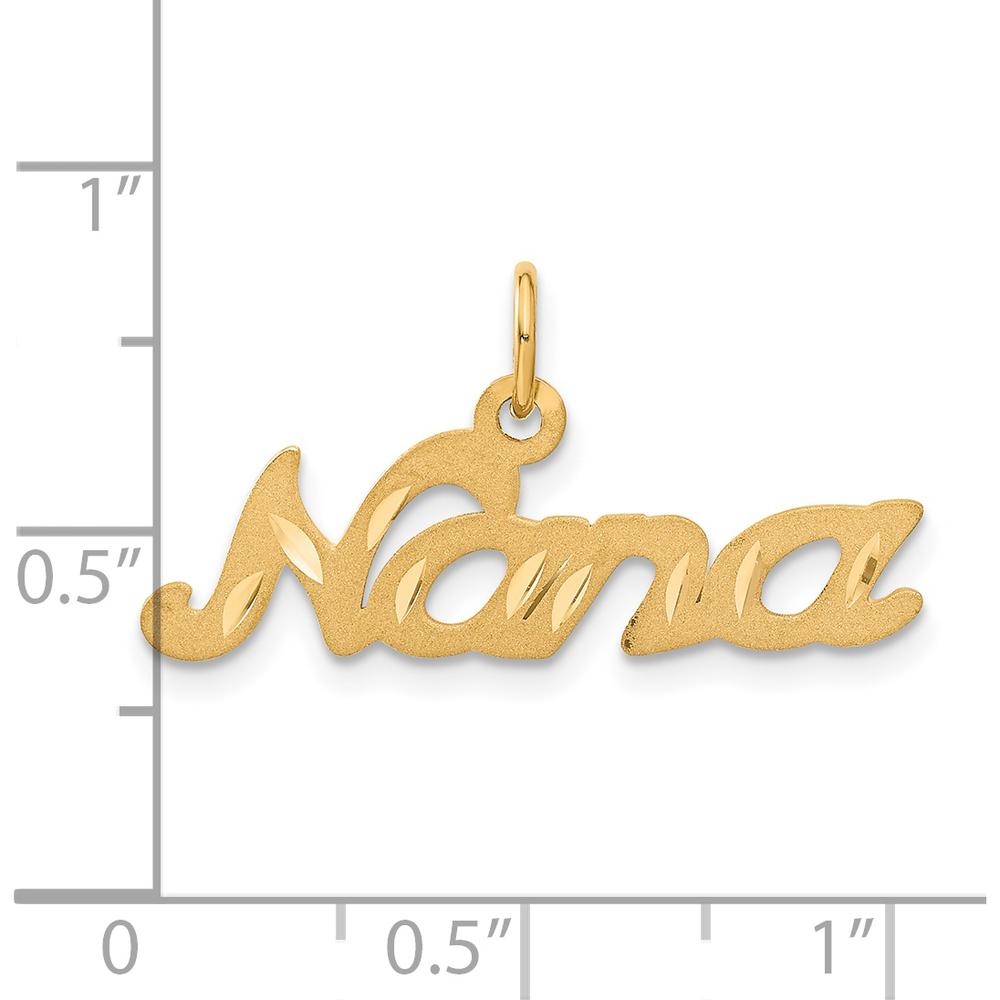 14K Yellow Gold Satin Nana Charm Pendant by Oro Pregiato
