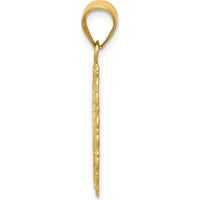 14K Yellow Gold Satin Polished Capricorn Zodiac Oval Pendant - 28mm by Oro Pregiato