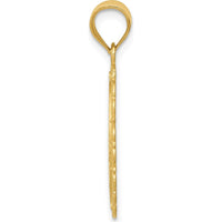 14K Yellow Gold Satin Polished Pisces Zodiac Oval Pendant with Textured Detail by Oro Pregiato