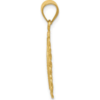 14K Yellow Gold Satin Polished Scorpio Zodiac Pendant with Textured Frame by Oro Pregiato