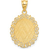 14K Yellow Gold Satin Polished Scorpio Zodiac Pendant with Textured Frame by Oro Pregiato