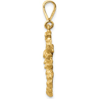14K Yellow Gold Satin Scorpio Zodiac Charm with Diamond-Cut Detailing - 33mm Length by Oro Pregiato