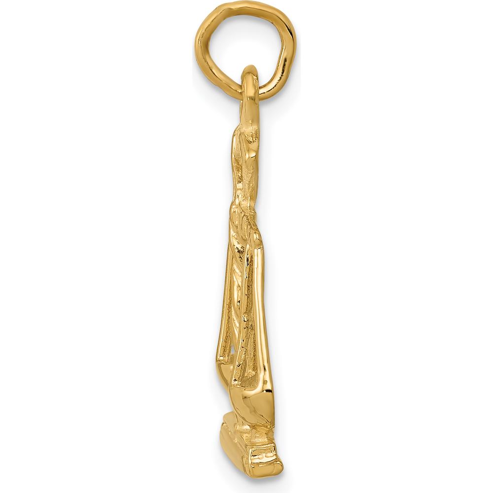 14K Yellow Gold Scales of Justice Charm - 25mm Length, Polished Finish